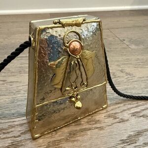 Vintage Lunacy Designs handmade hammered mixed metal mini purse bag